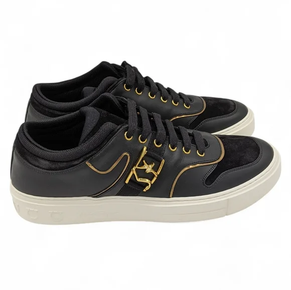 Ferragamo Mens Shoes Noris Sneakers Size 9 New With Box - Picture 3 of 10